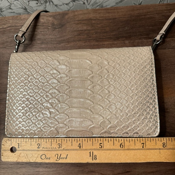 Coach Foldover Clutch Crossbody in Textured Reptile-Print - Picture 10 of 11